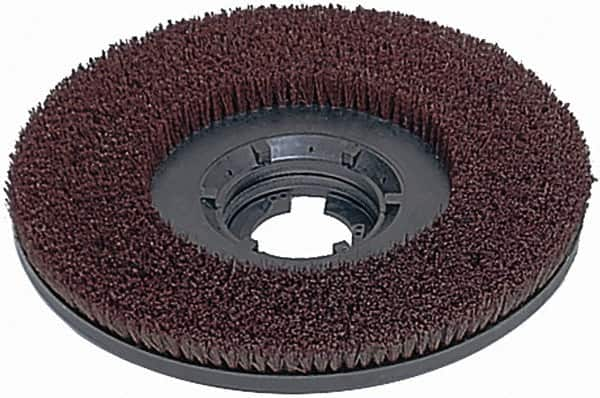 Made in USA - 15" Diam Scrubbing Brush - 13" Machine, 1-1/2" Trim Length, Polypropylene - Strong Tooling