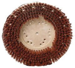 Made in USA - 16" Diam Floor Brush - 14" Machine, 1-1/2" Trim Length, Orange Pad, Nylon - Strong Tooling