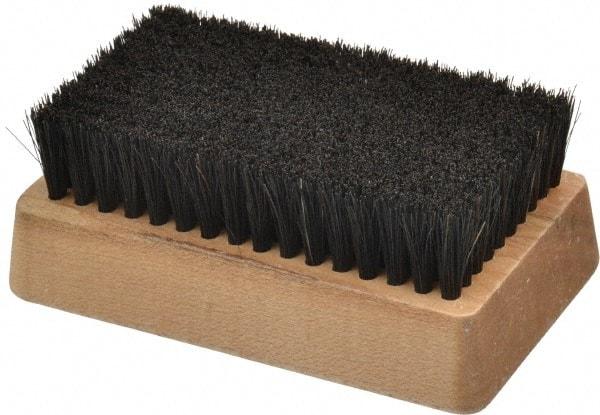 Made in USA - 3/4" Bristle Length, Horsehair Cleaning & Finishing Brush - 4-1/4" Long x 2-1/2" Wide Head, 4-1/4" OAL, Hardwood Block - Strong Tooling