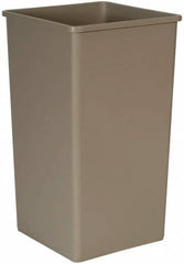 Rubbermaid - 50 Gal Beige Square Trash Can - Polyethylene, 34-1/4" High x 19-1/2" Long x 19-1/2" Wide - Strong Tooling