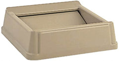 Rubbermaid - Square Lid for Use with 35 & 50 Gal Square Trash Cans - Beige, High-Impact Polystyrene, For Untouchable Trash Cans - Strong Tooling