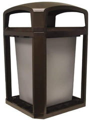 Rubbermaid - 35 Gal Brown Square Trash Can - Polycarbonate, 40" High x 26" Long x 26" Wide - Strong Tooling