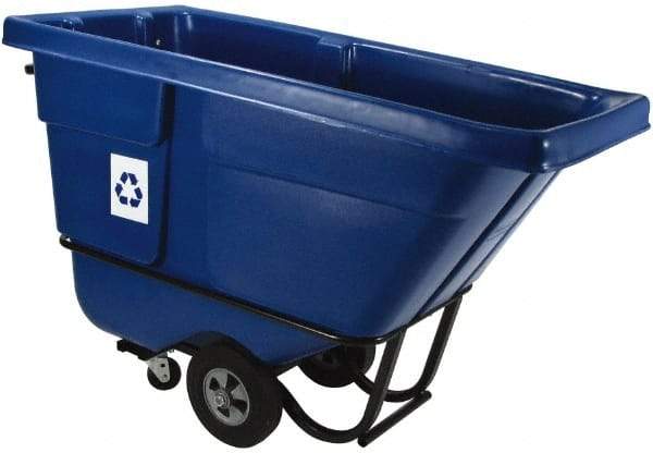 Rubbermaid - 1/2 Cu Yd Blue Rectangle Recycling Container - Polyethylene, 38-5/8" High x 60-1/2" Long x 28" Wide - Strong Tooling