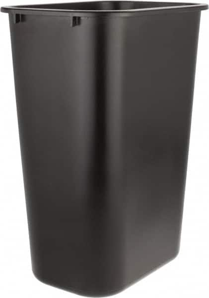 Rubbermaid - 41 Qt Black Rectangle Trash Can - Polyethylene, 19-7/8" High x 15-1/4" Long x 11" Wide - Strong Tooling