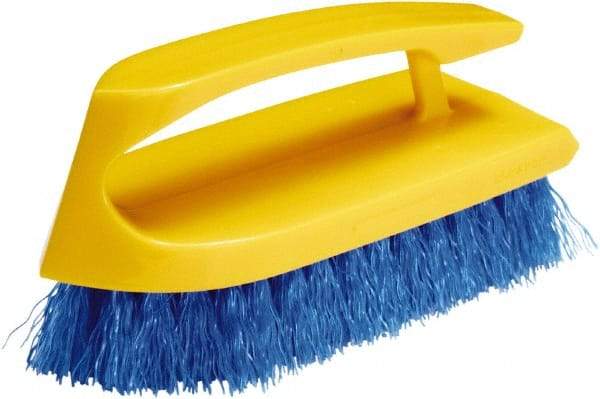 Rubbermaid - 1" Bristle Length, Synthetic Scrub Brush - 6" OAL, Easy Grip Handle, Blue, Plastic Block - Strong Tooling