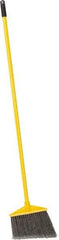 Rubbermaid - 10-1/2" Wide, Gray Polypropylene Bristles, Vinyl-Coated Metal Handle, Angled Broom - Flagged, Water Resistant - Strong Tooling