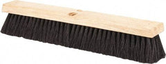 PRO-SOURCE - 18" General Purpose Tampico Push Broom - 3" Bristle Length, Wood Block, Threaded Handle Connection, Handle Sold Separately - Strong Tooling