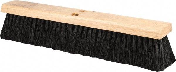 PRO-SOURCE - 18" General Purpose Polypropylene Push Broom - 3" Bristle Length, Wood Block, Threaded Handle Connection, Handle Sold Separately - Strong Tooling