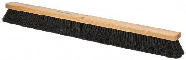 PRO-SOURCE - 36" General Purpose Polypropylene Push Broom - 3" Bristle Length, Wood Block, Threaded Handle Connection, Handle Sold Separately - Strong Tooling