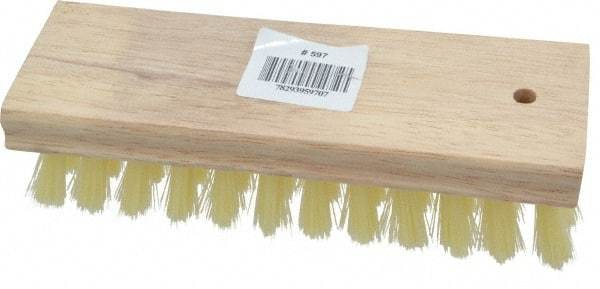 PRO-SOURCE - 1" Bristle Length, Polypropylene Scrub Brush - 7" OAL, Hardwood Block - Strong Tooling