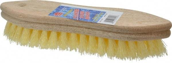 PRO-SOURCE - 1" Bristle Length, Polypropylene Scrub Brush - 9" OAL, Hardwood Block - Strong Tooling