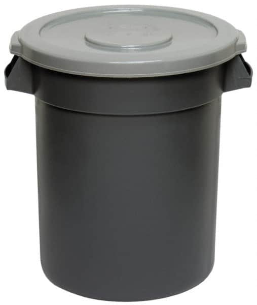 Continental - Round Lid for Use with 10 Gal Round Trash Cans - Gray, Polyethylene, For Huskee Trash Cans - Strong Tooling