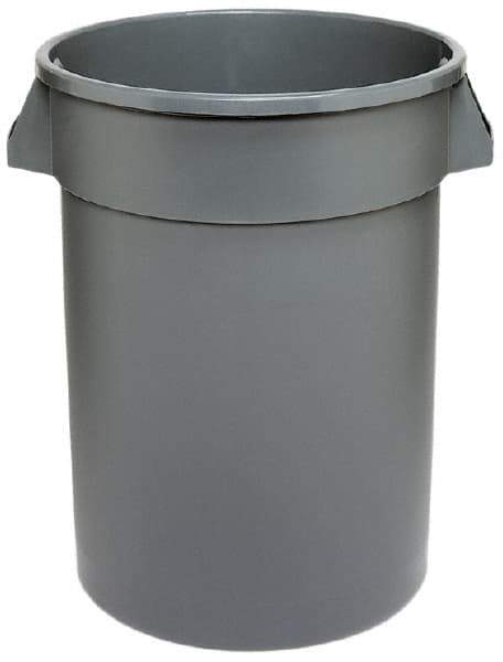 Continental - 32 Gal Gray Round Trash Can - Polyethylene - Strong Tooling