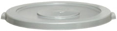 Continental - Round Lid for Use with 32 Gal Round Trash Cans - Gray, Polyethylene, For Huskee Trash Cans - Strong Tooling