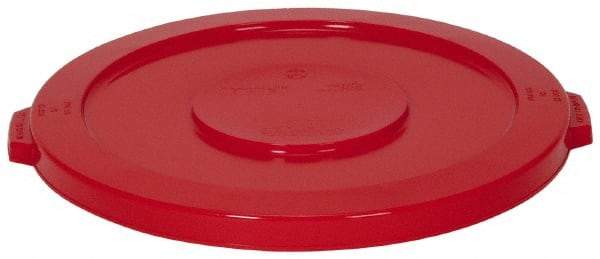 Continental - Round Lid for Use with 32 Gal Round Trash Cans - Red, Polyethylene, For Huskee Trash Cans - Strong Tooling