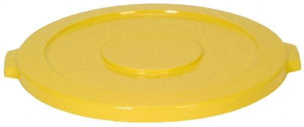 Continental - Round Lid for Use with 44 Gal Round Trash Cans - Yellow, Polyethylene, For Huskee Trash Cans - Strong Tooling