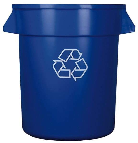 Continental - 20 Gal Blue Round Recycling Container - Polyethylene - Strong Tooling