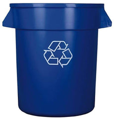 Continental - 20 Gal Blue Round Recycling Container - Polyethylene - Strong Tooling