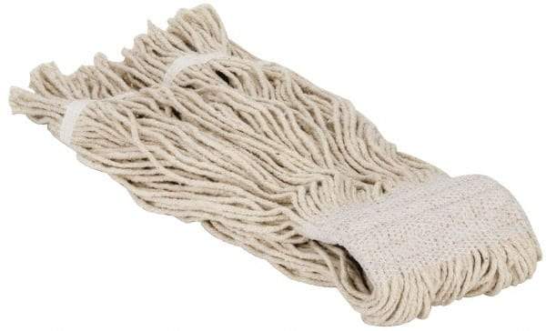 PRO-SOURCE - 5" White Head Band, X-Large Cotton Cut End Mop Head - 4 Ply, Clamp Jaw Connection, Use for General Purpose - Strong Tooling