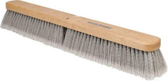 PRO-SOURCE - 24" General Purpose Polypropylene Push Broom - 3" Bristle Length, Wood Block, Threaded Handle Connection, Handle Sold Separately - Strong Tooling