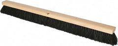 PRO-SOURCE - 36" General Purpose Horsehair Push Broom - 3" Bristle Length, Wood Block, Threaded Handle Connection, Handle Sold Separately - Strong Tooling