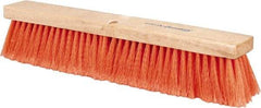 PRO-SOURCE - 18" General Purpose Polypropylene Push Broom - 3" Bristle Length, Wood Block, Threaded Handle Connection, Handle Sold Separately - Strong Tooling