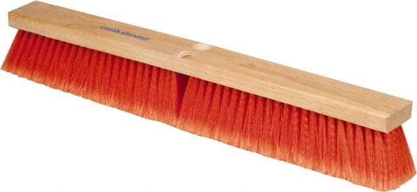 PRO-SOURCE - 24" General Purpose Polypropylene Push Broom - 3" Bristle Length, Wood Block, Threaded Handle Connection, Handle Sold Separately - Strong Tooling