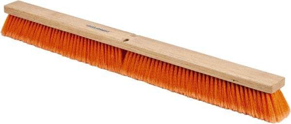 PRO-SOURCE - 36" General Purpose Polypropylene Push Broom - 3" Bristle Length, Wood Block, Threaded Handle Connection, Handle Sold Separately - Strong Tooling