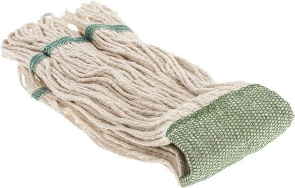 PRO-SOURCE - 5" Green Head Band, Small Cotton Loop End Mop Head - 4 Ply, Clamp Jaw Connection, Use for General Purpose - Strong Tooling