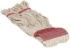 PRO-SOURCE - 5" Red Head Band, Large Cotton Loop End Mop Head - 4 Ply, Clamp Jaw Connection, Use for General Purpose - Strong Tooling