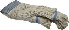 PRO-SOURCE - 5" Blue Head Band, Large Cotton Loop End Mop Head - 4 Ply, Clamp Jaw Connection, Use for Finishing - Strong Tooling