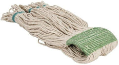 PRO-SOURCE - 5" Green Head Band, X-Large Cotton Loop End Mop Head - 4 Ply, Clamp Jaw Connection, Use for Finishing - Strong Tooling