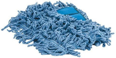 PRO-SOURCE - 24" Long x 5" Wide Yarn Blend Dust Mop Head - Snap-On, Blue, Looped Head - Strong Tooling