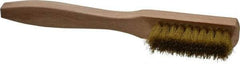 PRO-SOURCE - 8" OAL, Brass Utility Brush - 5/8" Bristle Length, 1-1/2" Long x 1/2" Wide Head, Straight Hardwood Handle - Strong Tooling