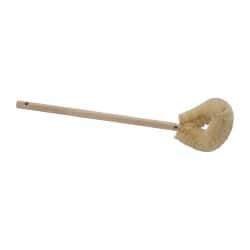 Made in USA - 15" OAL Toilet Bowl Brush - Tampico Bristles, 15" Wood Handle, White - Strong Tooling