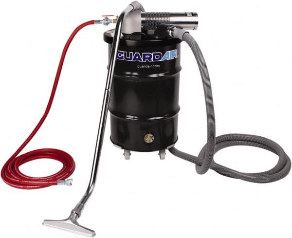 Guardair - 30 Gal Steel Tank, Air Powered Pneumatic Canister Wet/Dry Vacuum - 10 Peak hp, 20' Hose Fitting, Cartridge Filter, Accessories Included - Strong Tooling