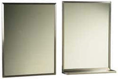 Made in USA - 18 Inch Wide x 24 Inch High, Theft Resistant Rectangular Glass Washroom Mirror - Stainless Steel Frame - Strong Tooling