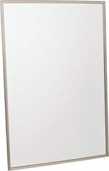 Made in USA - 24 Inch Wide x 36 Inch High, Theft Resistant Rectangular Glass Washroom Mirror - Stainless Steel Frame - Strong Tooling