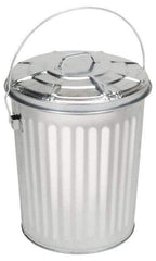 PRO-SOURCE - Galvanized Metal Pail with Lid - Galvanized Metal, 15-5/16" High - Strong Tooling