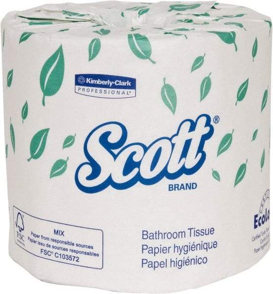 Scott - 4" Sheet Width, Standard Roll Toilet Tissue - 1,210 Sheets per Roll, Single Ply, White, Recycled Fiber - Strong Tooling