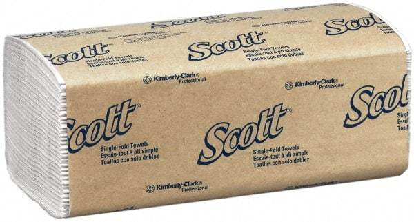 Scott - 1 Ply White Single-Fold Paper Towels - 9-1/4" Wide - Strong Tooling