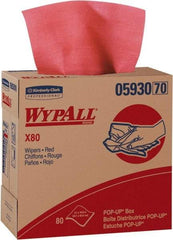 WypAll - Dry Shop Towel/Industrial Wipes - Pop-Up, 16-3/4" x 9" Sheet Size, Red - Strong Tooling