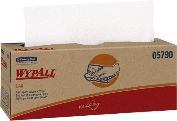 WypAll - L40 Dry General Purpose Wipes - Pop-Up, 9-3/4" x 16-3/8" Sheet Size, White - Strong Tooling