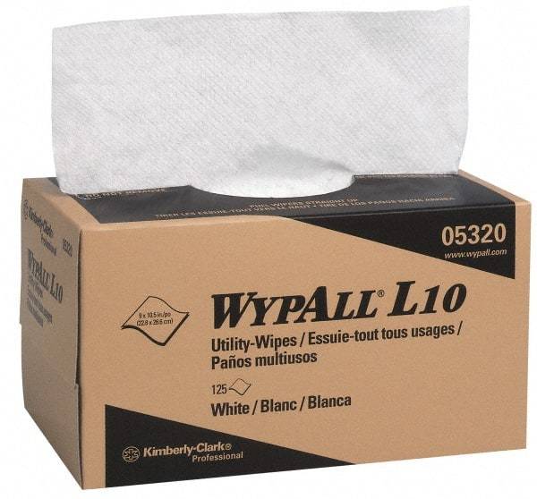 WypAll - Dry Shop Towel/Industrial Wipes - Pop-Up, 10-1/2" x 9" Sheet Size, White - Strong Tooling