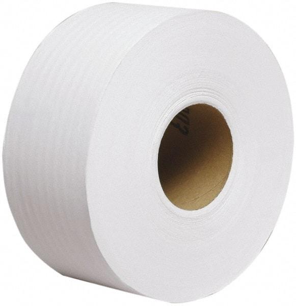 Scott - 2,000' Roll Length x 3.55" Sheet Width, Jumbo Roll Toilet Tissue - Single Ply, White, Recycled Fiber - Strong Tooling