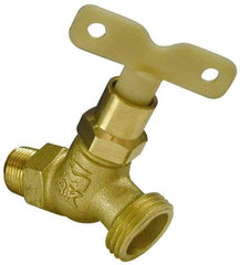 B&K Mueller - 1/2" Pipe, 125 psi WOG Rating, Brass Hose Bibb, Stop Valve - Loose Key Handle, MNPT x GHT End Connections - Strong Tooling