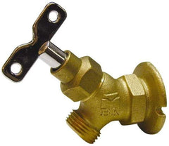 B&K Mueller - 3/4" Pipe, Brass Coated Brass Sillcock with Lockshield - Loosekey Handle, FNPT x GHT End Connections, 150 psi WOG Rating - Strong Tooling