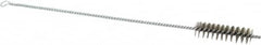 Schaefer Brush - 3" Long x 7/8" Diam Stainless Steel Long Handle Wire Tube Brush - Single Spiral, 15" OAL, 0.007" Wire Diam, 3/8" Shank Diam - Strong Tooling