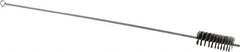 Schaefer Brush - 3" Long x 1-1/4" Diam Stainless Steel Long Handle Wire Tube Brush - Single Spiral, 27" OAL, 0.007" Wire Diam, 3/8" Shank Diam - Strong Tooling