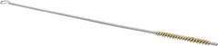 Schaefer Brush - 3" Long x 1/4" Diam Brass Long Handle Wire Tube Brush - Single Spiral, 27" OAL, 0.005" Wire Diam, 0.13" Shank Diam - Strong Tooling